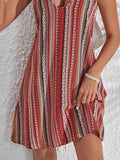 Striped V-Neck Cami Dress.