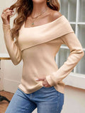 Asymmetrical One Shoulder Knit Top.
