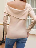 Asymmetrical One Shoulder Knit Top.