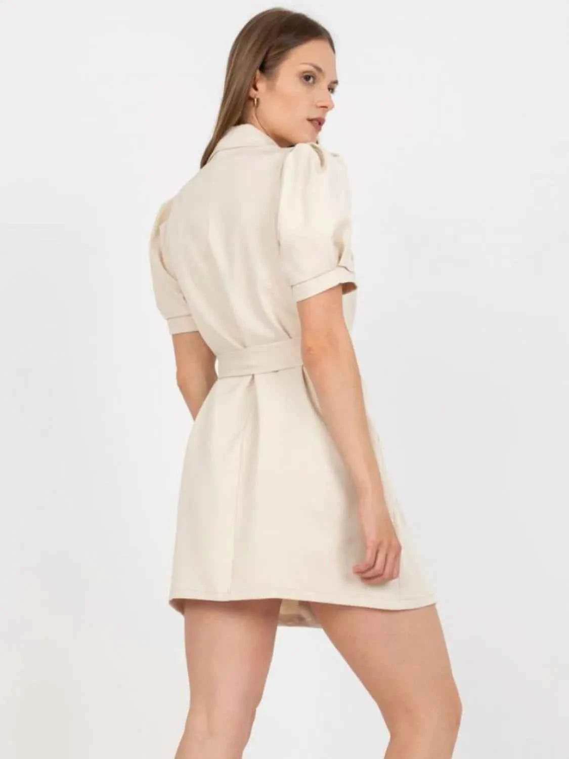 Belted Short Sleeve Blazer Dress.