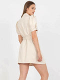 Belted Short Sleeve Blazer Dress.