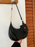 PU Leather Medium Shoulder Bag with EarPods Compartment.