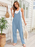 V-Neck Spaghetti Strap Pocketed Jumpsuit.
