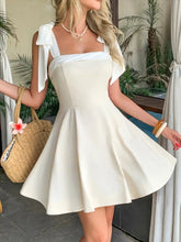 Square Neck Tie Shoulder Dress.