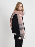 Fringe Plaid Polyester Scarf.