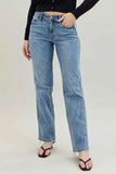 Judy Blue Frayed Hem Dad Jeans with Cell Phone Pocket.