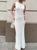 Openwork Eyelet Knit Maxi Dress.