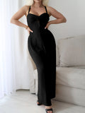 Devine Tie Back Backless Crisscross Jumpsuit.