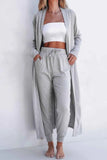 Open Front Long Sleeve Cardigan & Pants Lounge Set.
