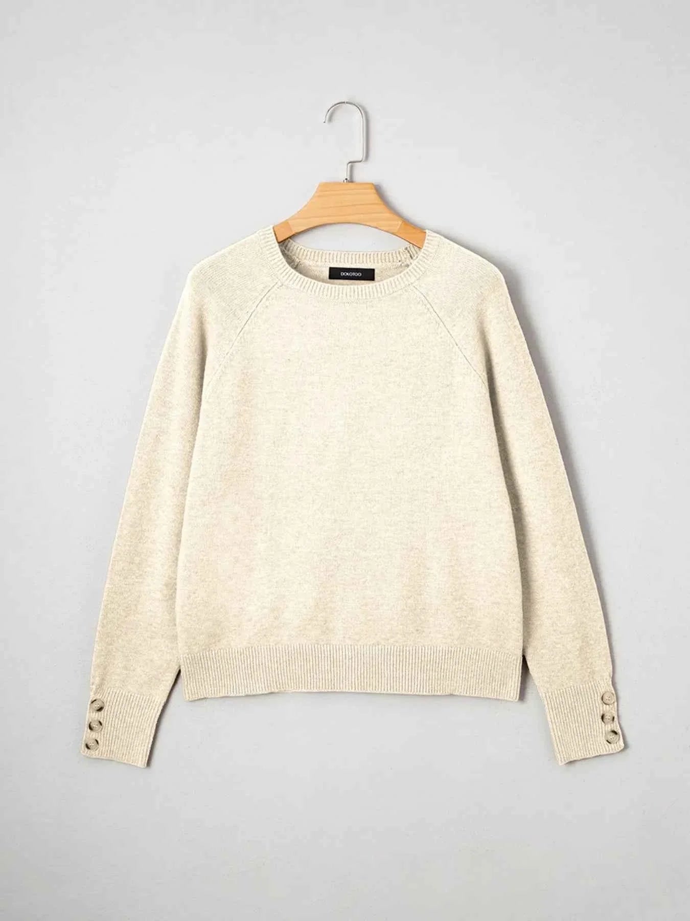 Crew Neck Long Sleeve Sweater.