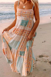 Printed Square Neck Cami Dress.