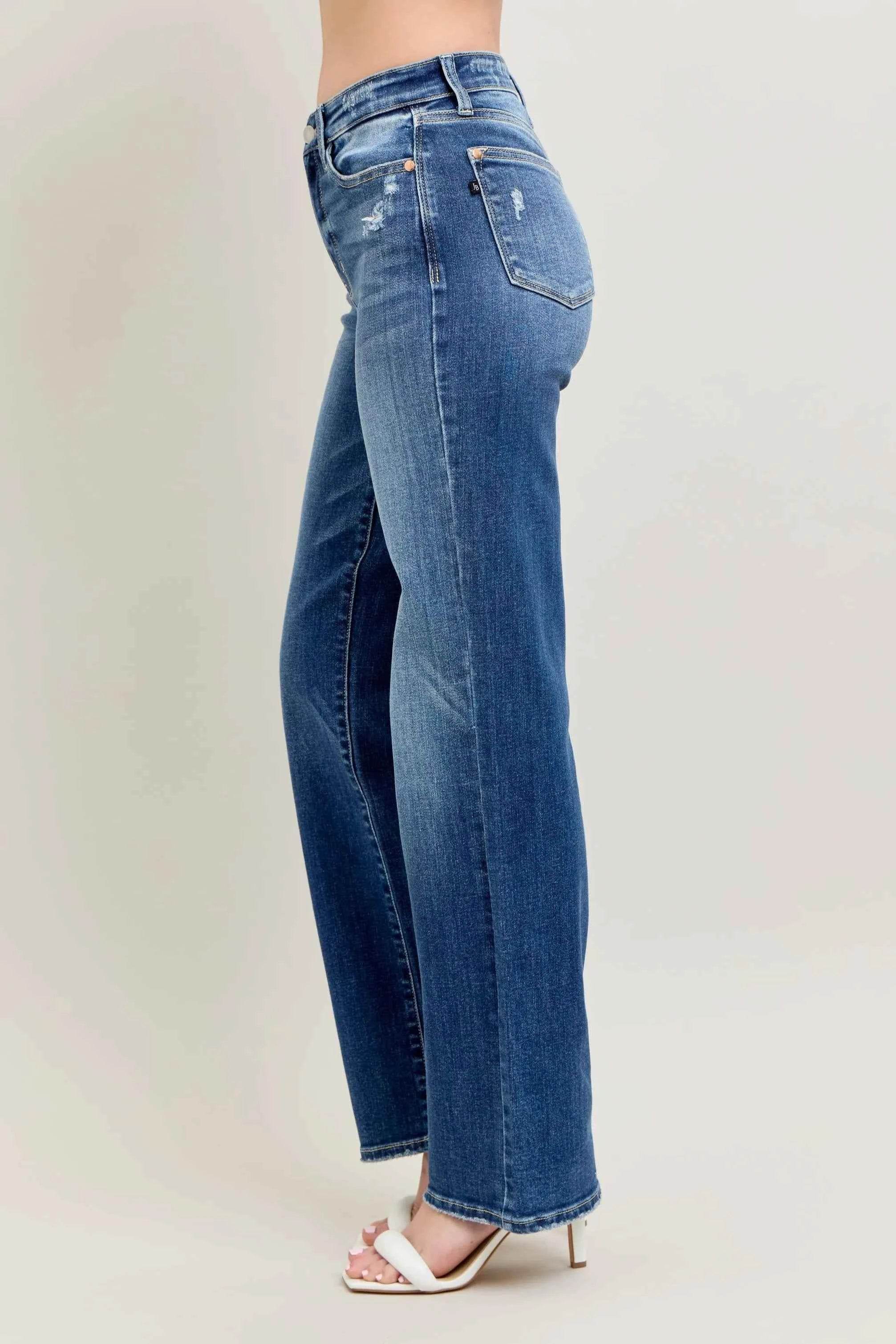 Judy Blue Full Size High Waist 90's Straight Leg Jeans.