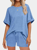 Round Neck T-Shirt and Shorts Set for Comfortable Everyday Wear - EBYNN