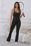 Scoop Neck Wide Strap Active Jumpsuit.