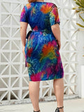 Elegant Surplice Short Sleeve Dress.