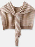Striped Contrast Knit Wrap.
