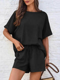 Round Neck T-Shirt and Shorts Set for Comfortable Everyday Wear - EBYNN