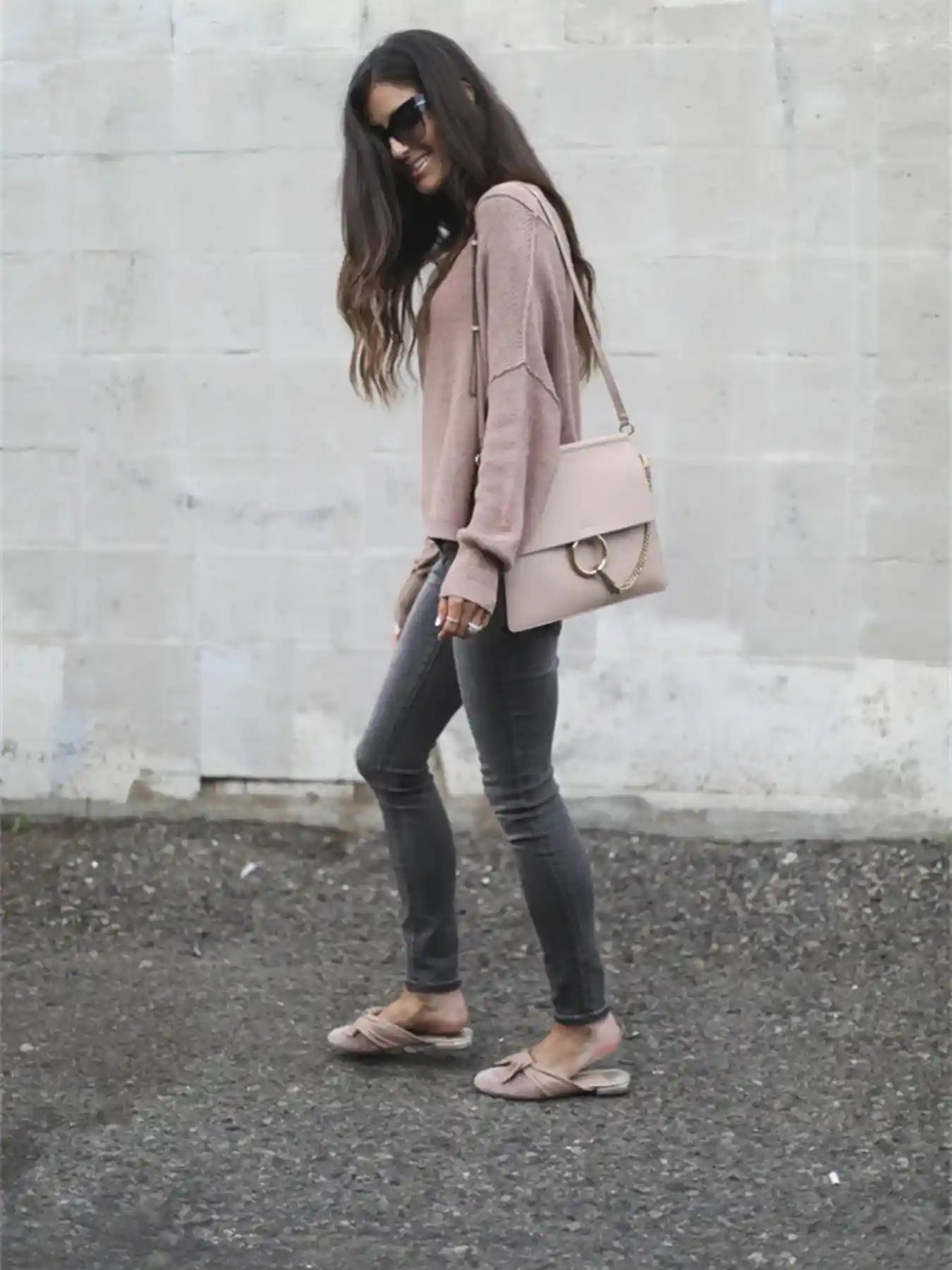 Ribbed Relaxed Fit Long Sleeve Sweater.