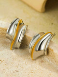 18K Gold-Plated Stainless Steel Chunky Earrings.
