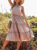 Frill Tiered Midi Dress.