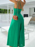 Single Shoulder Wide Leg Jumpsuit.