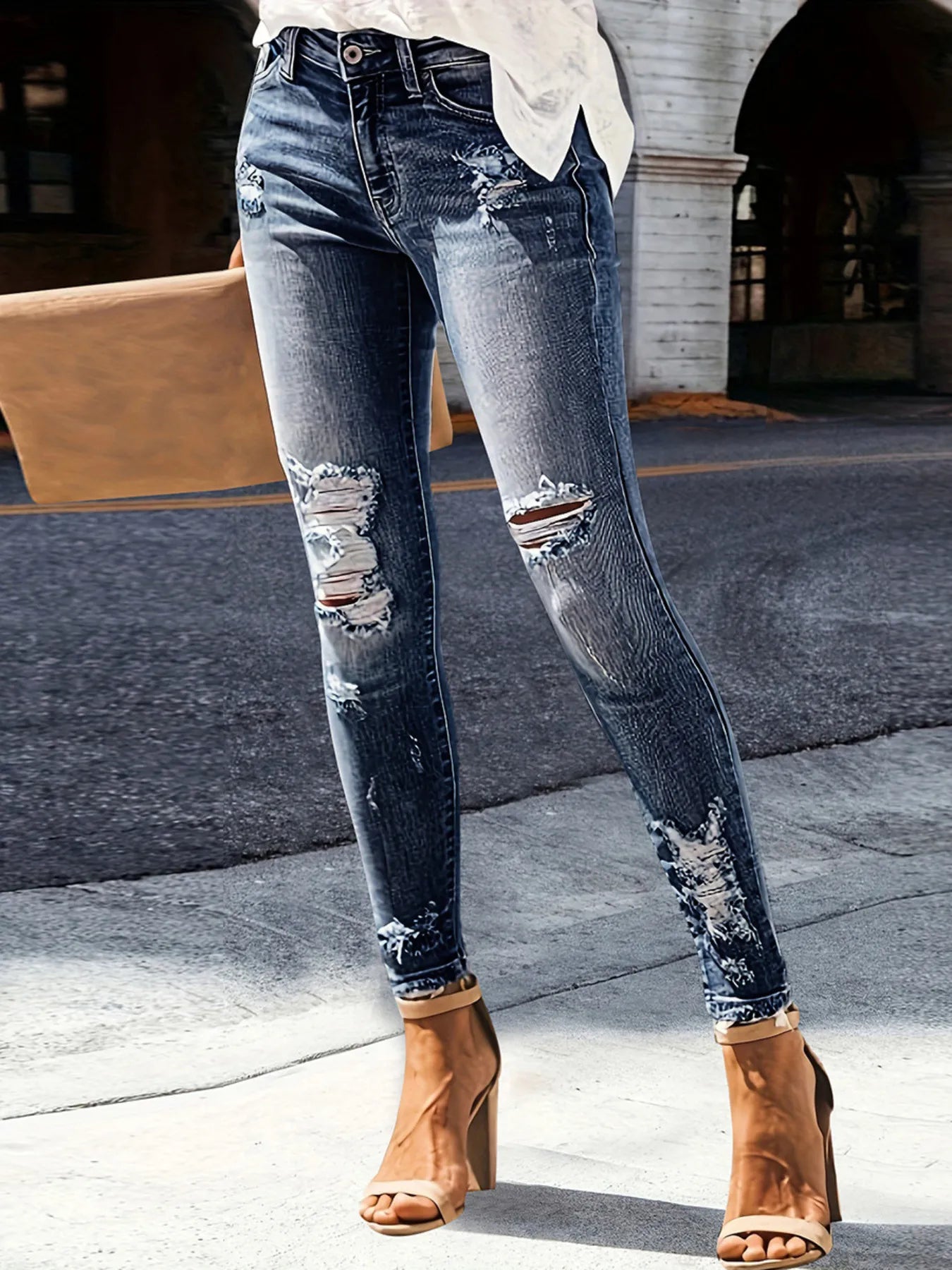 Distressed Skinny Jeans.