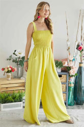 ADORA Smocking Top Wide Leg Jumpsuit.