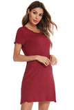 Round Neck Short Sleeve Lounge Dress.