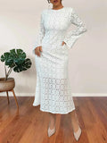 Lace Long Sleeve Midi Dress.