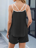 Double Spaghetti Strap Cami and Shorts Set - EBYNN
