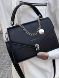 Detachable Shoulder Strap PU Leather Handbag.