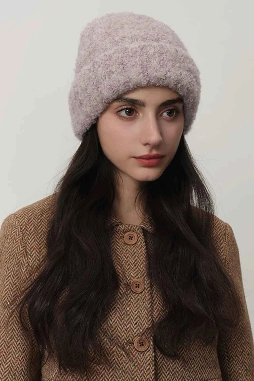 Solid Color Thermal Knit Hat.