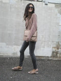 Ribbed Relaxed Fit Long Sleeve Sweater.