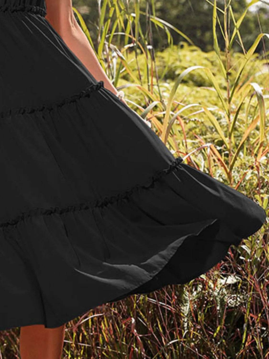 Frill Tiered Midi Dress - EBYNN