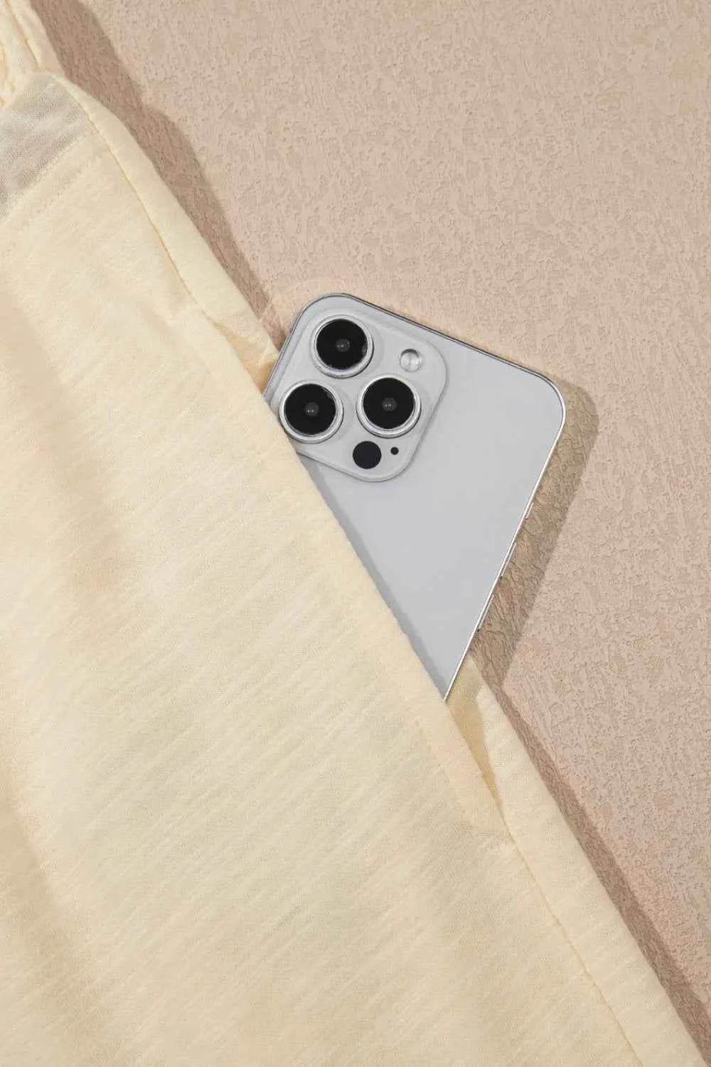 Solid Color Tank Top & Smocked Waist Pants Set - EBYNN