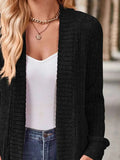 Ribbed Knit Open Front Cardigan with Pockets.