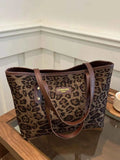 Large Leopard Print Polyester Tote Bag.
