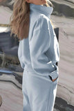 Half Zip Long Sleeve Top and Joggers Set - EBYNN