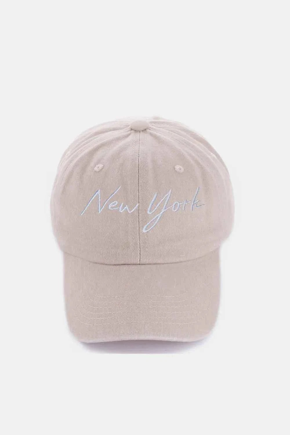 Zenana Washed Embroidered City Baseball Cap.