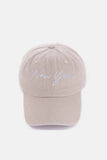 Zenana Washed Embroidered City Baseball Cap.