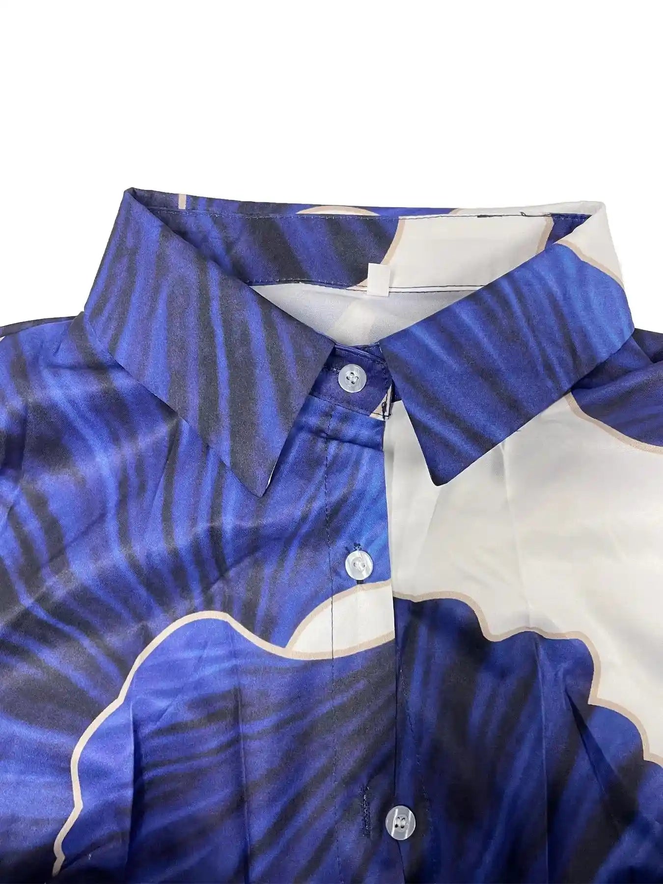 Printed Button Up Maxi Shirt Dress.