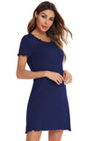 Round Neck Short Sleeve Lounge Dress.