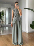 Stylish Sleeveless Top and Pants Set - EBYNN