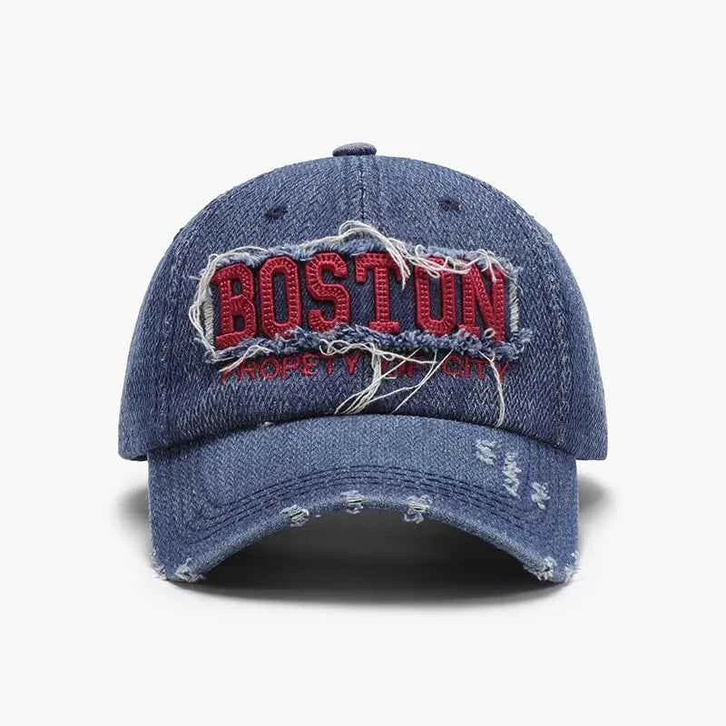 Adjustable Cotton Baseball Cap with Letter Design.