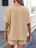 Round Neck T-Shirt and Shorts Set for Comfortable Everyday Wear - EBYNN