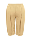 Plus Size Wide Leg Pleated Cropped Pants.