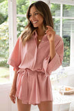 Tied Button Up Collared Neck Cotton Romper.