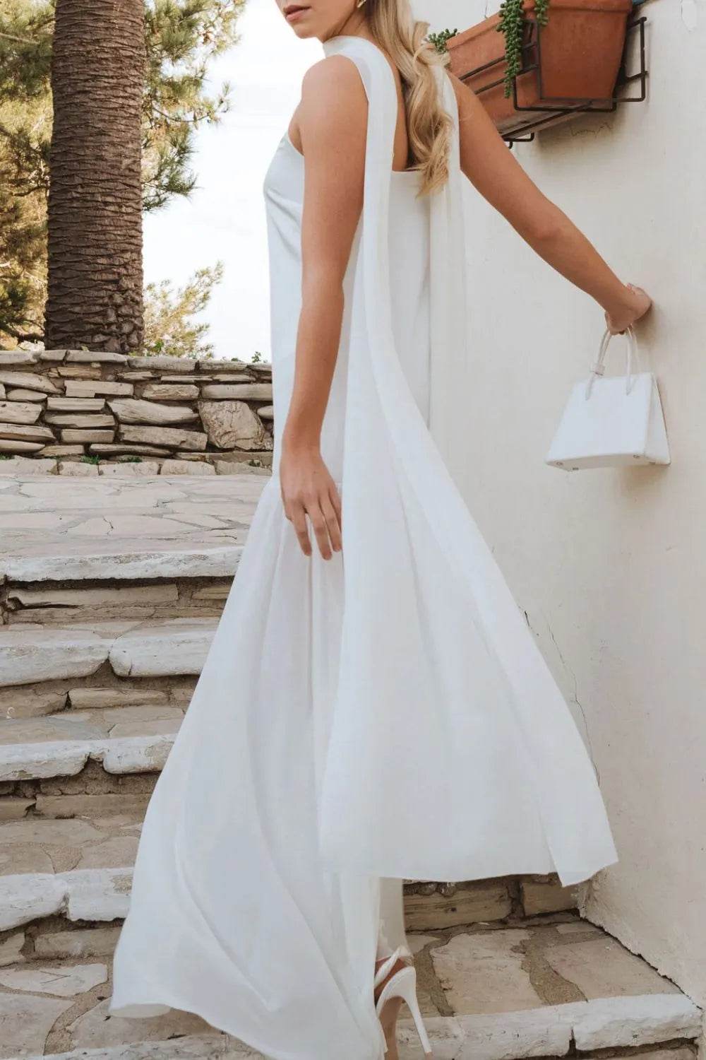 Adjustable Strap Maxi Cami Dress with Scarf.