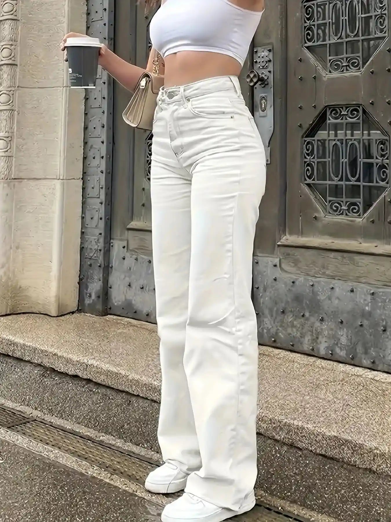 High-Waisted Wide Leg Jeans.