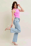 Judy Blue High Waist Stone Wash Straight Jeans Plus Size.